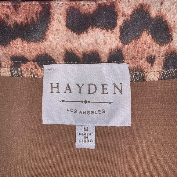 Hayden Los Angeles brown cheetah leopard printed faux suede skirt size M - Picture 4 of 4